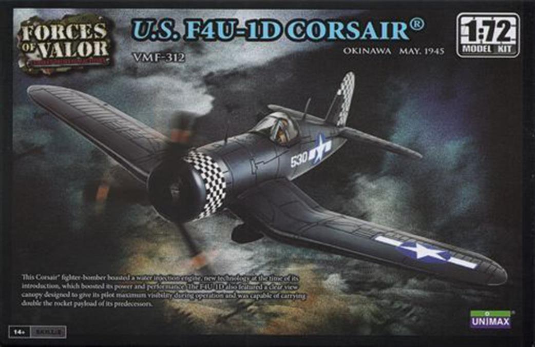 Unimax Forces of Valor 1/72 UN873011A US F4U-1D Corsair Okinawa May 1945 Fighter Kit