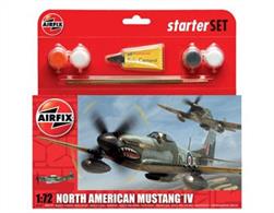 Paint  Scheme - North American Mustang IV, No.112 Sqadron, Italy, 1945Airfix Starter Sets are ideal for beginners.  Each Small Starter Set includes glue, brush and four acrylic paints - all that is needed to complete a fabulous first kit!