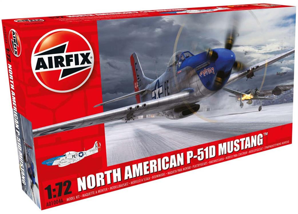 Airfix 1/72 A01004A North American P51-D Mustang WW2 Fighter Kit