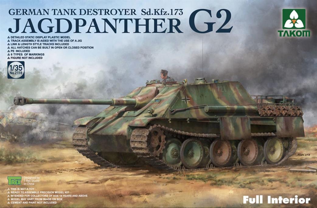 Takom 02118 Jagdpanther G2 German WW2 Tank Destroyer Quality Plastic Kit 1/35
