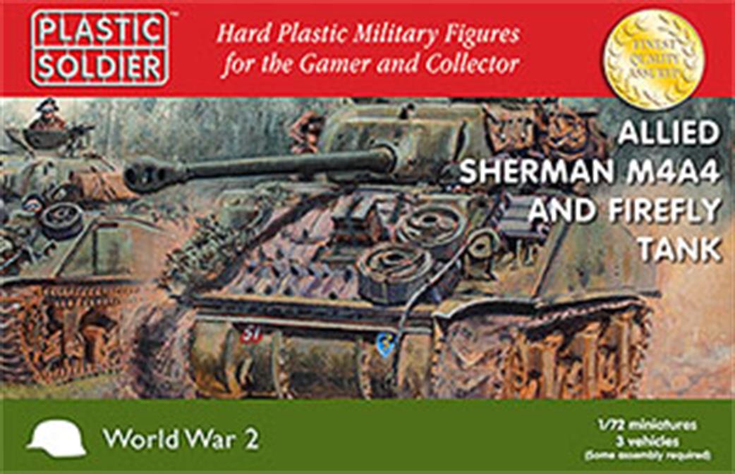 Plastic Soldier 1/72 WW2V20015 Allied Sherman M4A4 / Firefly Tank Triple Kit Pack