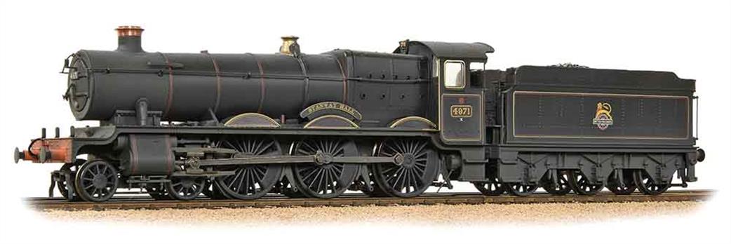 Bachmann OO 32-002A BR 4971 Stanway Hall ex-GWR Collett Hall Class 4-6-0 BR Lined Black Early Emblem Weathered
