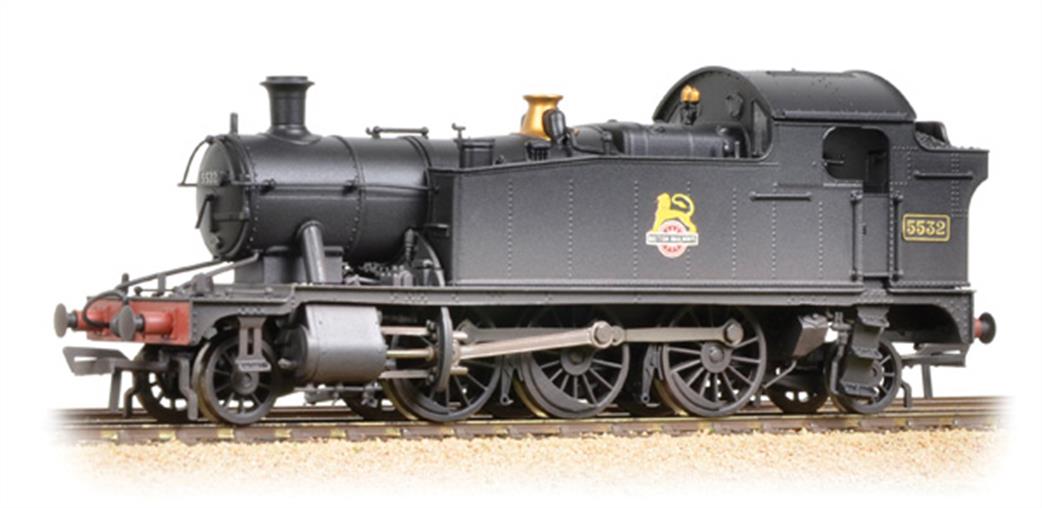 Bachmann OO 32-137A BR 5532 ex-GWR 4575 Class Small Prairie Tank BR Plain Black Early Emblem Weathered