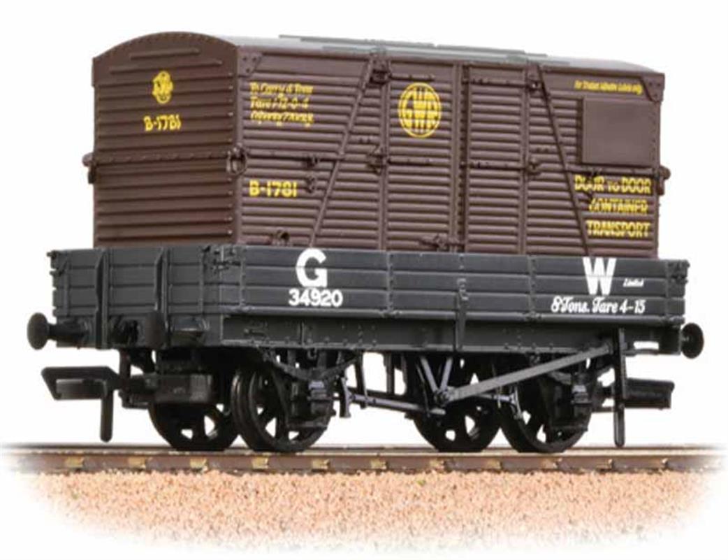 Bachmann OO 37-936 GWR 3 Plank Open Wagon with BD Container