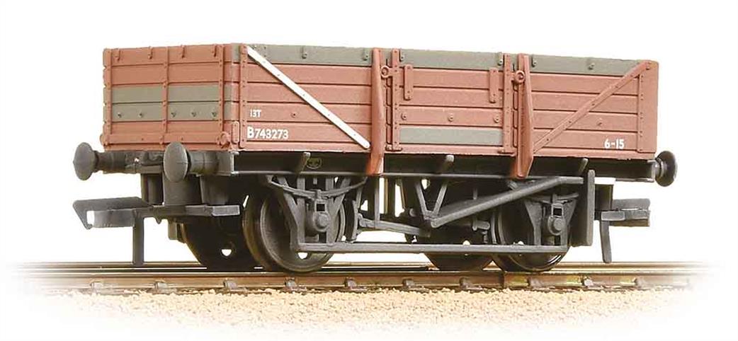 Bachmann OO 33-087 BR 5 Plank Open China Clay Wagon BR Bauxite Heavily Weathered