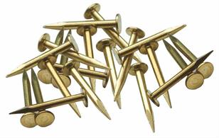 Large head brass track fixing pins. Suitable for most scales and gauges. Ideal for soldered track construction. Approx 500 pins in each pack.Note that these pins are too large for securing N and smaller gauge track by piercing a sleeper, please use SL14 track pins instead.