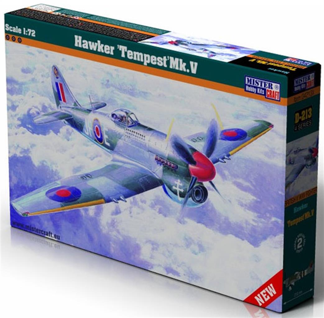 MisterCraft 1/72 042134 Hawker Tempest RAF WW2 Fighter Aircraft Kit