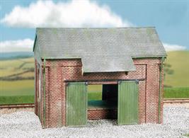 The goods business at many small wayside stations did not justify the construction of a covered goods shed and a lineside lock-up store building was provided instead. This allowed goods to be stored securely when the station was unattended while wagons could still be shunted outside. Advanced modellers will find the Craftsman series of kits provides them with a good range of larger models. Parts are cut out of sheet materials using templates before assembly and painting.