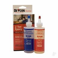 Devcon 2-Ton epoxy is an extremely strong, water-resistant epoxy adhesive that forms a powerful bond with ferrous and non-ferrous metals, ceramics wood, concrete, or glass in any combination.