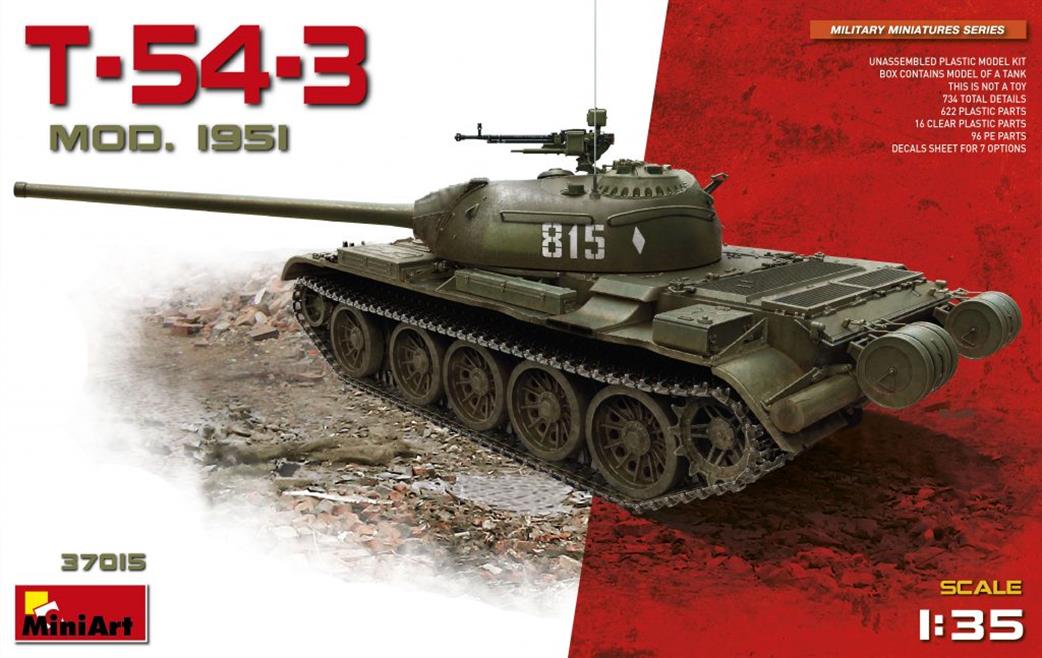 MiniArt 1/35 37015 Russian T-54-3 Mod 1951 Tank Kit
