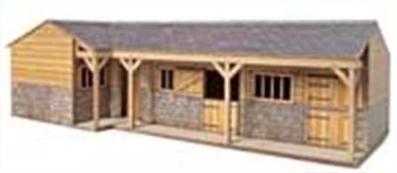 Metcalfe Models PO256 OO Scale Stable Block Card Construction kit is supplied as two buildings, the main two-bay stable block and a separate corner unit which can be finished as a stable or utility/tack room.