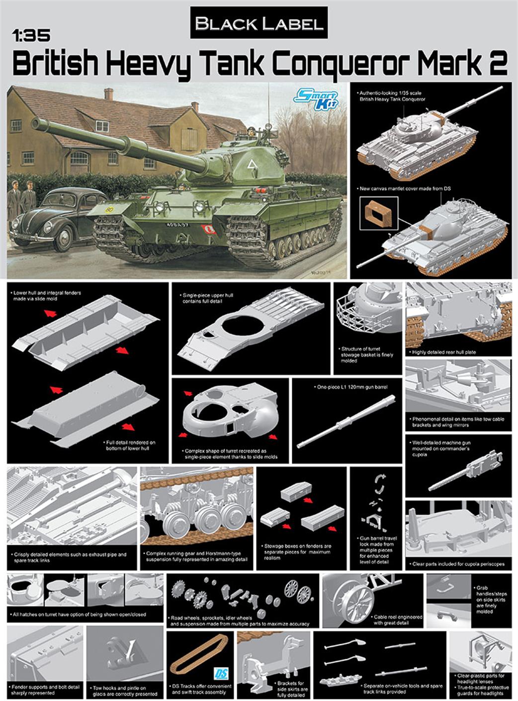 Dragon Models 1/35 3555 British Heavy Tank Conqueror Main Battle Tank