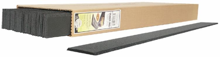 There are 36 Strips in this Track-Bed Bulk Pack. These strips are the perfect roadbed for especially tight track applications. The strips are 5mm x 1 3/4" x 24". Track-Bed requires no pre-soaking like cork does: it remains flexible and won't dry out or become brittle! It aligns well with cork or Homasote applications. Install Track-Bed with Foam Tack Glue (ST1444). Pin in place with Foam Nails (ST1432). 