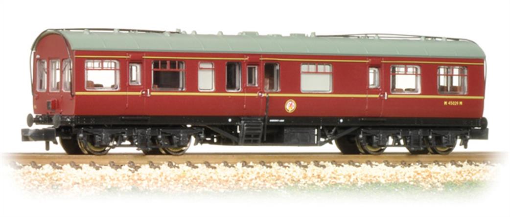 Graham Farish N 374-876 BR ex-LMS 50ft Inspection Saloon BR Maroon