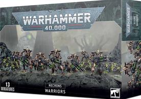 This multi-part plastic boxed set contains 70 components with which to build ten Necron Warriors and three Scarab Swarms. This set comes with ten Citadel 32mm Round Bases and three Citadel 40mm Round bases.