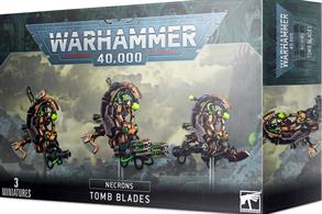 This multi-part plastic boxed set contains 162 components with which to build three Necron Tomb Blades. This set comes with 2 small flying stems, 2 long flying stems, 3 small flying bases and 2 Necron transfer sheets.