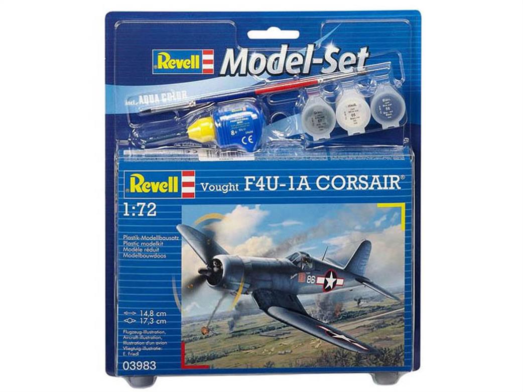 Revell 63983 Vought F4U-1A Corsair WW2 Fighter Plane Model set