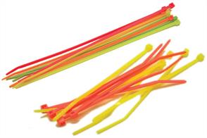 Assorted coloured tie-wraps - available in two sizes. Tidy up the wiring on your model to save it getting caught in the moving parts.