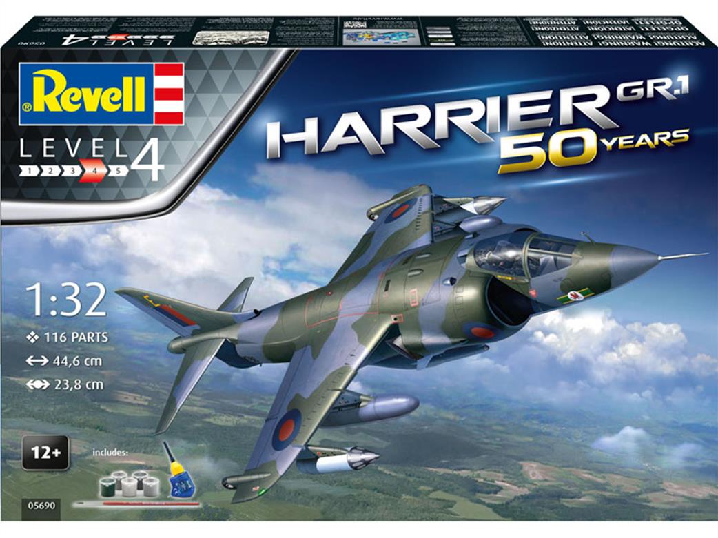 Revell 1/32 05690 Hawker Harrier GR.1 50th Anniversary Plastic Model Kit