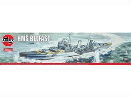 Airfix A04212V 1/600th HMS Belfast RN WW2 Heavy Cruiser KitNumber of Parts 250  Length 311mm   Width 35mm