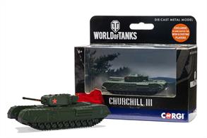 World of Tanks puts you in command of over 600 war machines from the mid-20th century, so you can test your mettle against players from around the world with the ultimate war machines of the era.Corgi are pleased to offer the first wave of highly detailed die-cast models to collect and enhance your gameplay. One of the most distinctive tanks of the Second World War, the British Churchill heavy infantry tank may have looked a little ungainly, but was actually an extremely capable fighting vehicle and one of the heaviest allied tanks to see combat.