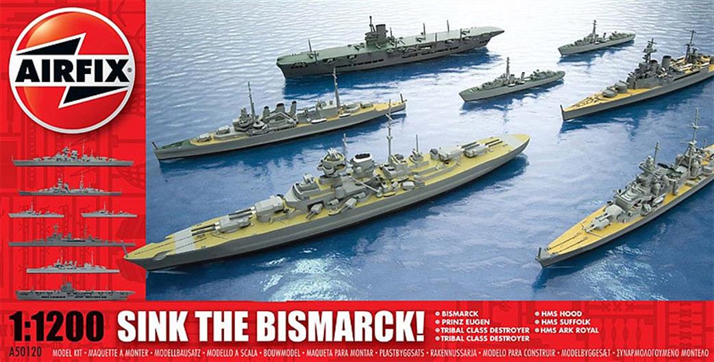 Airfix 1/1200 50120 Sink the Bismarck Waterline Ship Model Set
