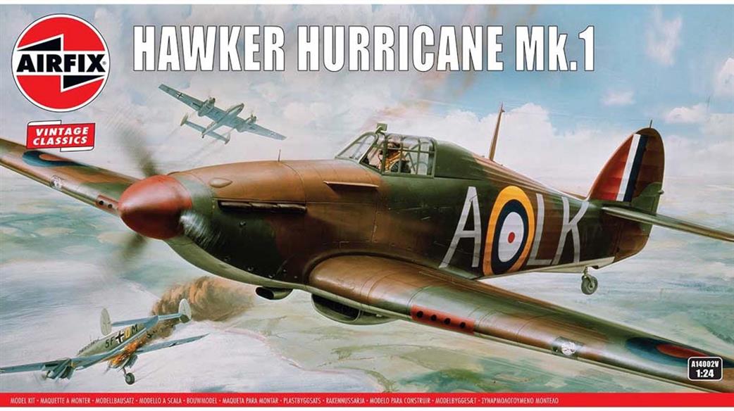Airfix 1/24 A14002V Hawker Hurricane Mk1 WW2 Fighter Aircraft Kit