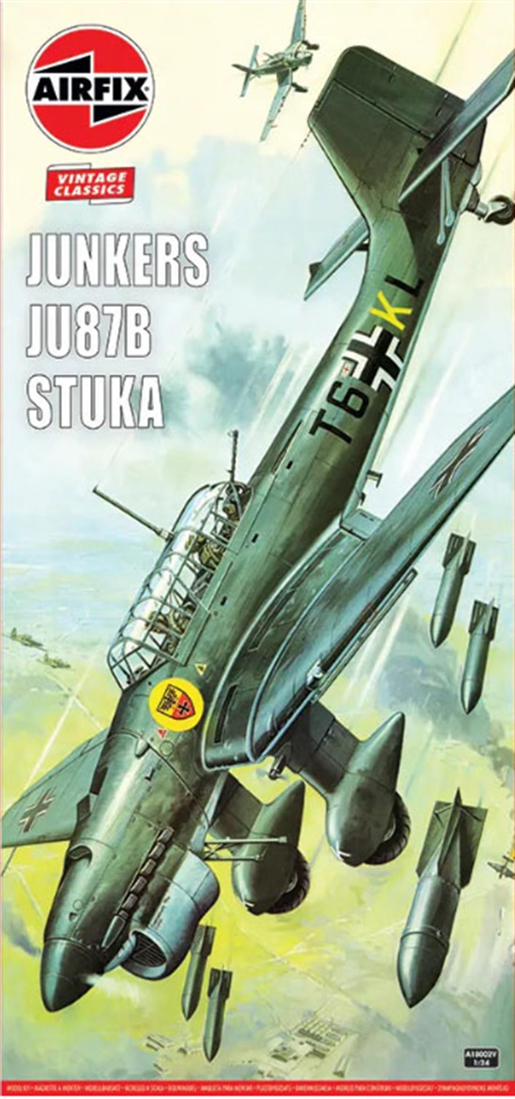 Airfix 1/24 A18002V JU-87B Stuka Dive Bomber WW2 Kit