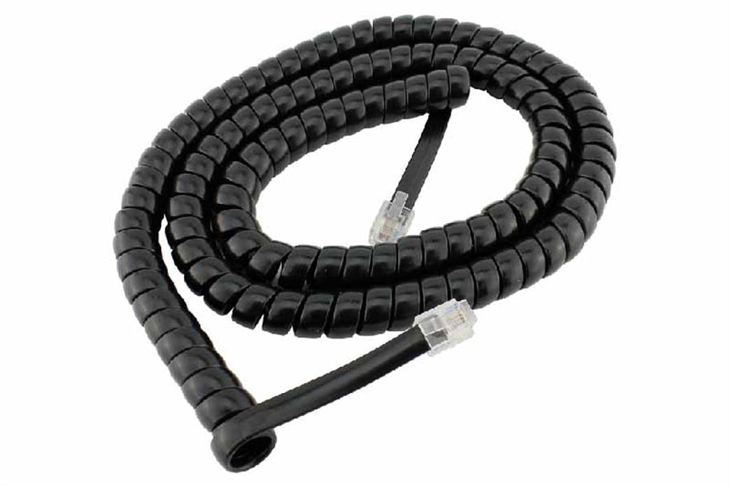DCC Concepts  DCD-ACL 2m/6ft Curly Cord 6-way RJ12 Plugs suits NCE Powercab