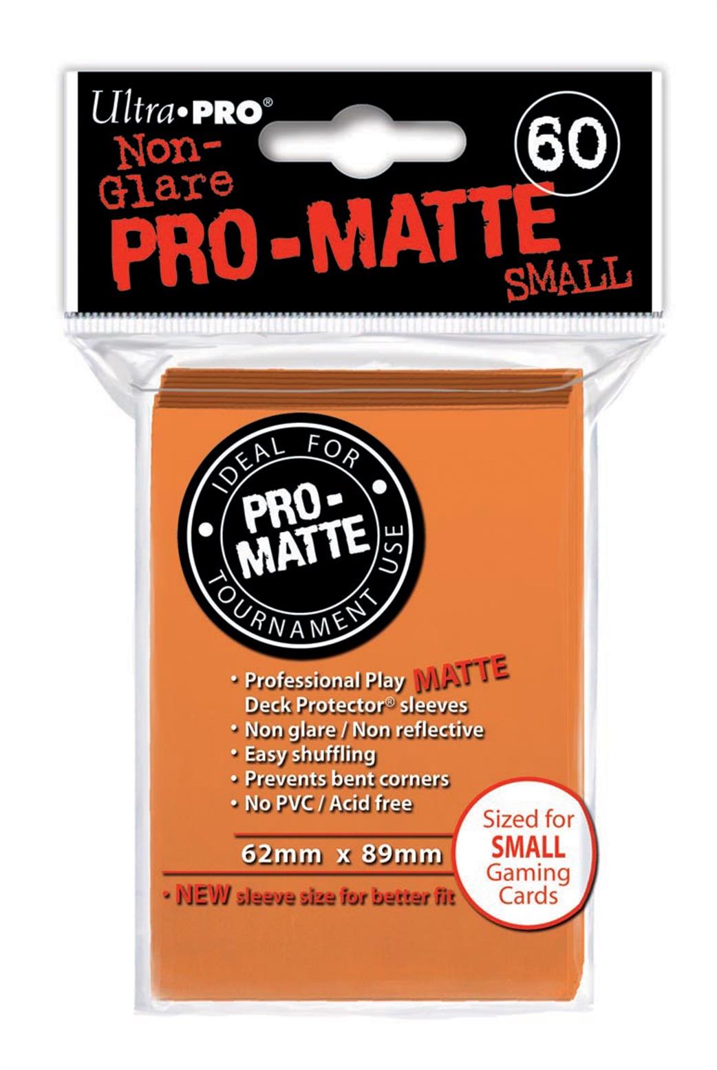 Ultra Pro  84266 60 Small Pro-Matte Orange Deck Protectors