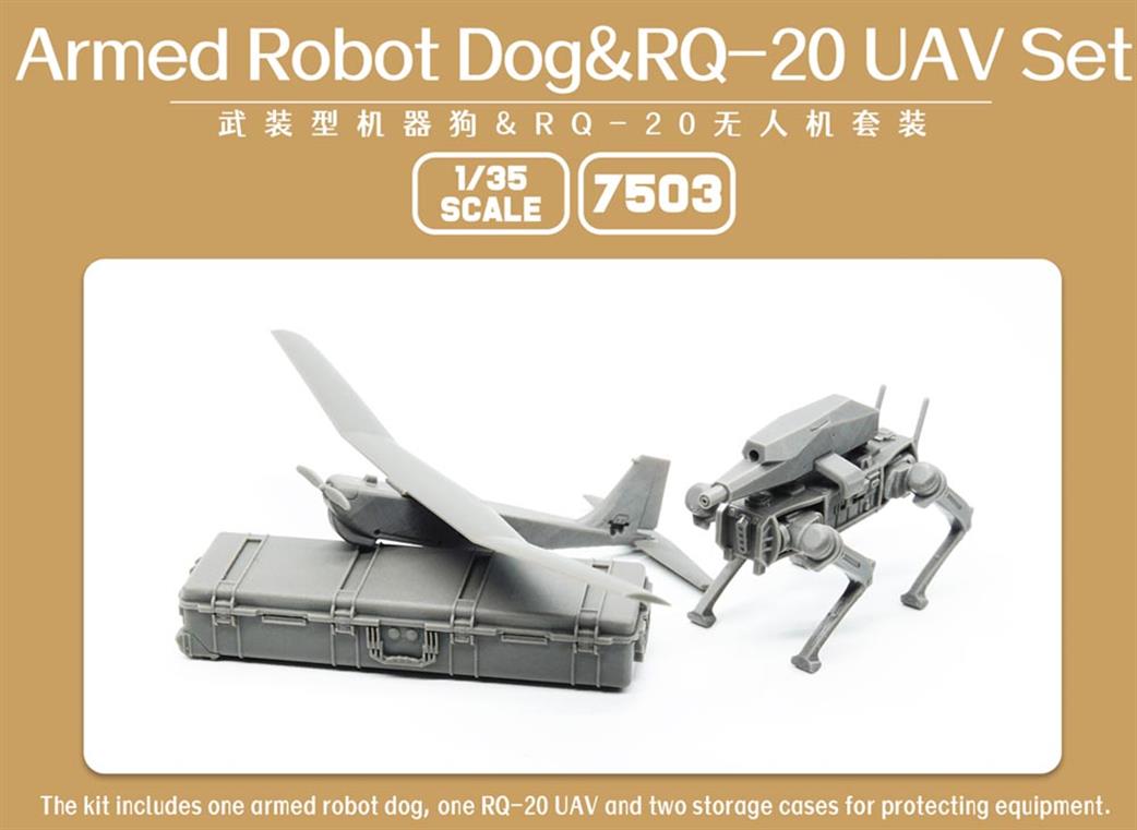 Magic Factory 1/35 MF7503 Armed Robot Dog & RQ-20 UAV Set