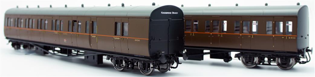 Dapol Lionheart Trains O Gauge LHT-609 GWR Kingsbridge Branch 2 Coach B Set Lined Brown Twin Crests