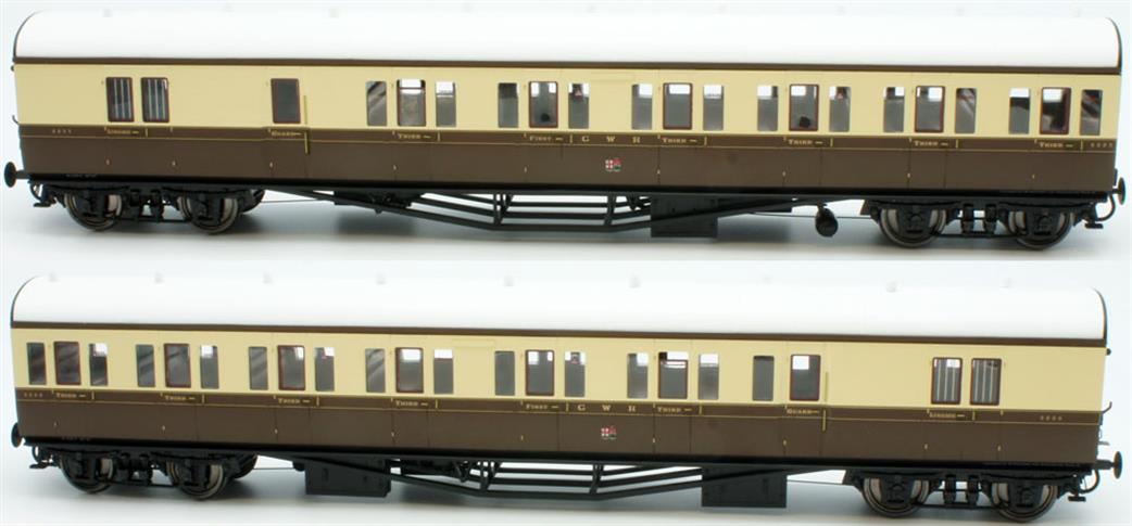 Dapol Lionheart Trains O Gauge LHT-602 GWR Leamington Stratford & Worcester Set #2 Two Coach B Set GWR Chocolate & Cream