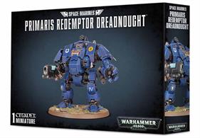 This multi-part plastic kit contains the components necessary to assemble a Primaris Redemptor Dreadnought.The Primaris Redemptor Dreadnought comes as 109 components, and is supplied with a Citadel 90mm Round base and a transfer sheet.