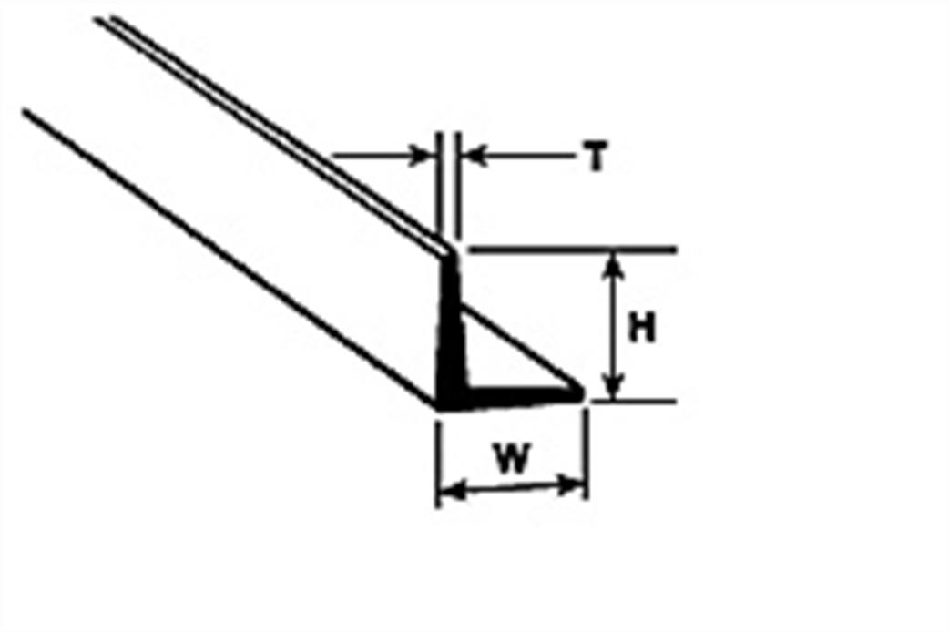 Plastruct 90502 1.6mm 90-Degree Angle Pack of 10 AFS-2