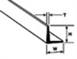 1.6mm x 1.6mm (0.060in/60thou) 90 degree angle section, 0.5mm (0.020in/20thou) thick.Pack of 10 lengths, each 250mm (10in) long.'Angle iron' is one of the most common basic sections.&nbsp;The right angle is used to make&nbsp;and reinforce right-angled joints, while the inherent the resistance to bending is used for light duty stiffening struts and&nbsp;bracing between columns and beams. Angle is also used to&nbsp;strengthen sheets, keeping flat surfaces flat and is ideal to make a hidden internal supporting structure for model buildings, using the moulded angles to keep corners square.