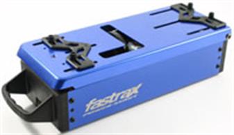 Fastrax's Power-Start is the ultimate starting solution for nitro vehicles. Featuring a single belt drive system turned by twin 775 size electric motors with internal cooling fans, the power and torque is enough to turn over 1/8th and1/10 size engines. Internal battery area allows for the use of either twin 7.2v NiMh, twin 7.4v LiPo or a 12v Gel cell and comes supplied with pre-wired tamiya and gel cell style connectors and convenient on/off switch is housed by the carry handle.   Easy, adjustable chassis brackets allow for the box to be set-up to suit virtually any vehicle 1/10th and 1/8th, and its sturdy heavy duty aluminium construction means this box will last the test of time.