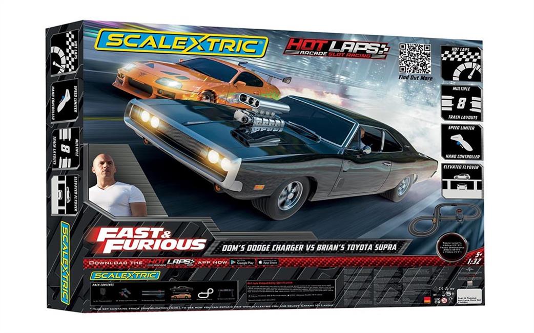 Scalextric 1/32 C1458M Fast and Furious Hot Laps Race Set