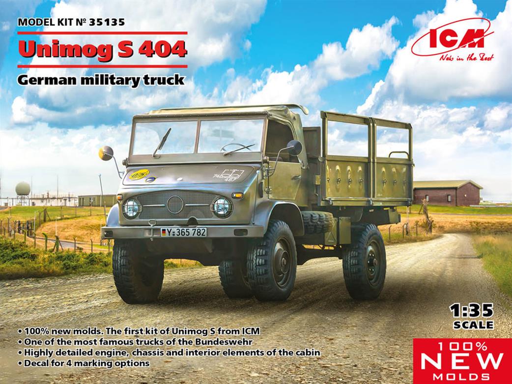 ICM 1/35 35135 Unimog S 404 German Army Truck Plastic Kit
