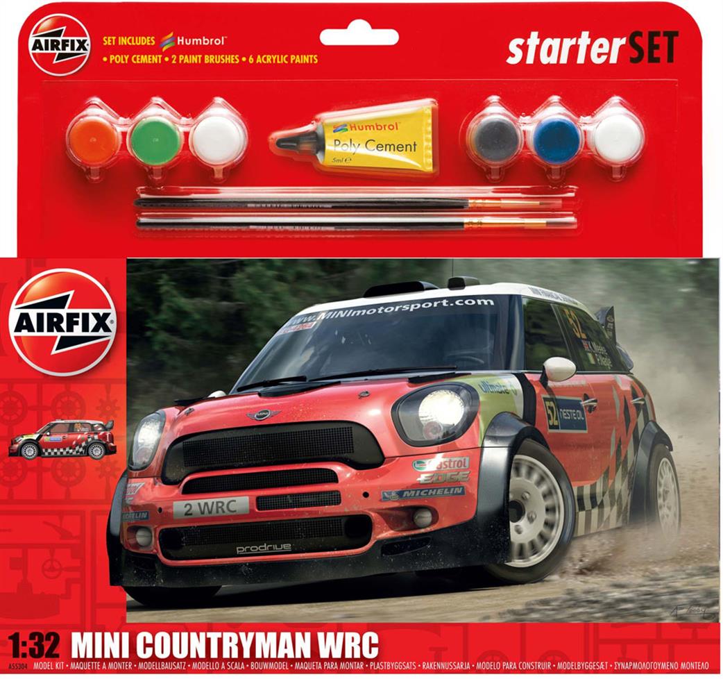 Airfix 1/32 A55304 Mini Countryman WRC Starter Set