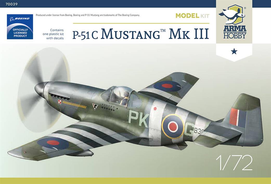 Arma Hobby 1/72 70039 P.51C Mustang Mk.111 Plastic Kit
