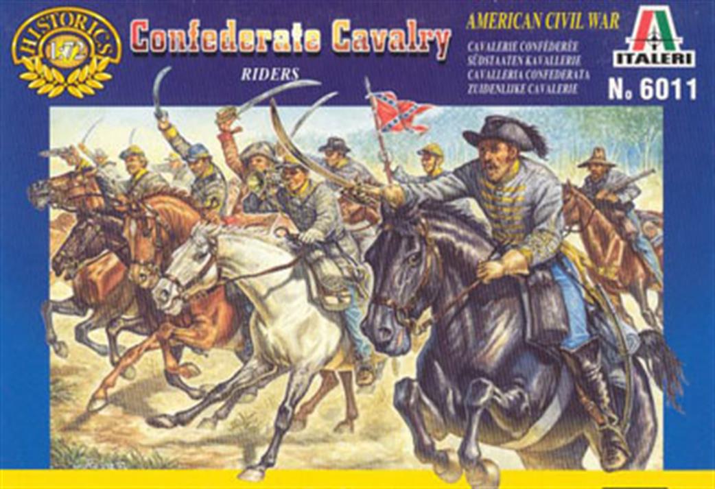 Italeri 1/72 6011 Confederate Cavalry Riders Plastic Figures