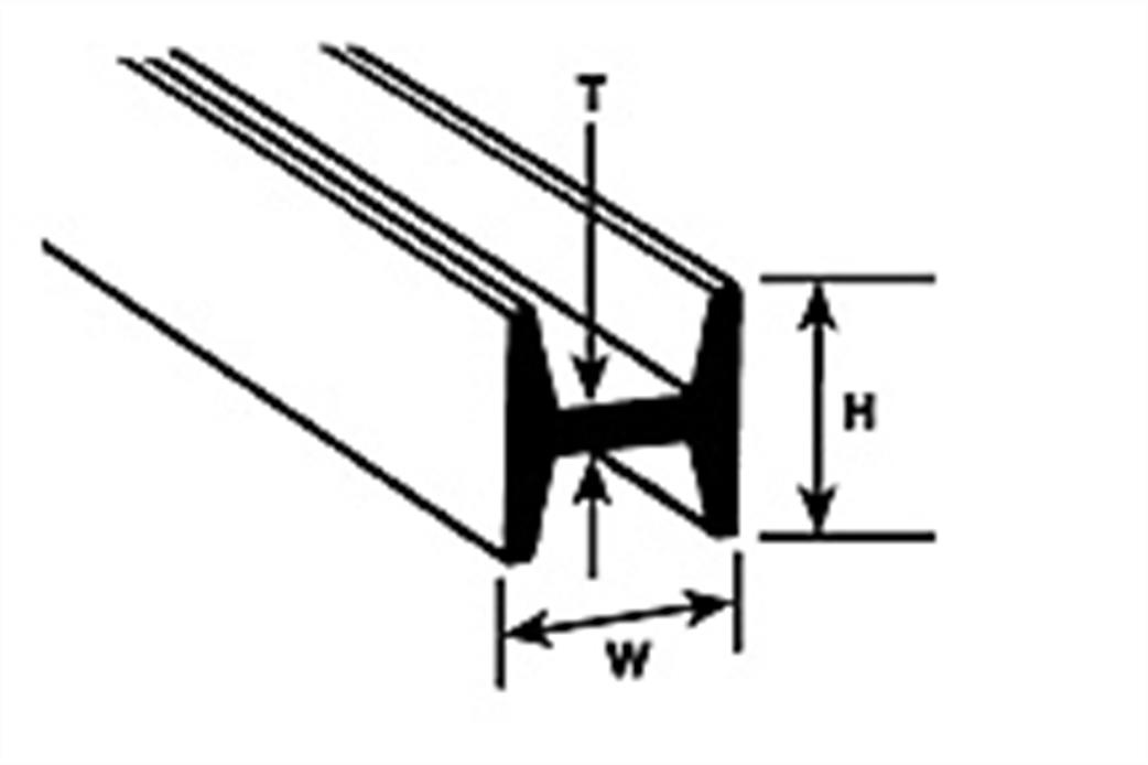 Plastruct 90541 1.6mm H Section Column Pack of 10 HFS-2