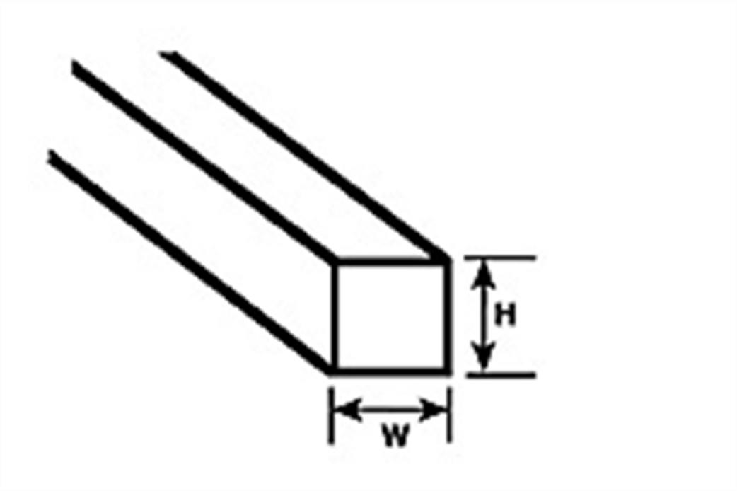 Plastruct 90622 4.8mm Square Tube Pack of 6 STFS-6