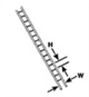 Ladder section at 1/100 scale, suitable for OO and HO model railways.Pack of 2, length 125mm / 5in.