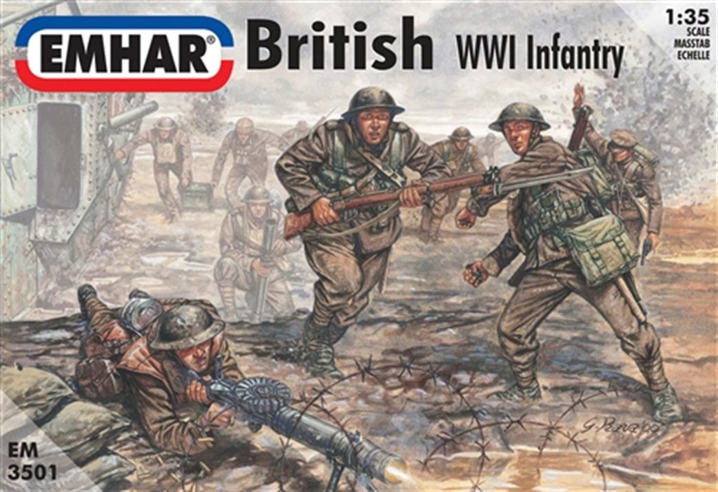 Emhar EM3501 British WW1 Infantry Unpainted Plastic Figures 1/35