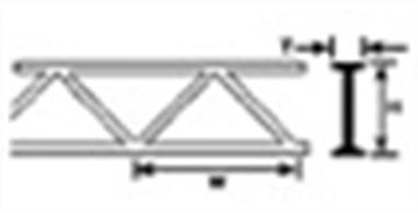 3.2mm depth open lattice web truss&nbsp;girder section. Truss depth 3.2mm (1/8in) flange thickness 1.6mm (1/16in), lattice&nbsp;diagonal spacing 4.8mm (3/16in).Pack of 2 lengths, each 150mm (6in) long.Lattice trusses offer a small reduction in load capacity at much lower weight than&nbsp;similar sized solid girders. Lattice girders are often used for lightly loaded structures, like large span roofs of factorys and supermarkets, or where wind resistance may be an issue such as very tall lighting poles.The ready to use Plastruct lattice makes it easy to model open lattice structures and fit model&nbsp;light-duty&nbsp;structures&nbsp;like footbridges, pipe bridges and catwalks.