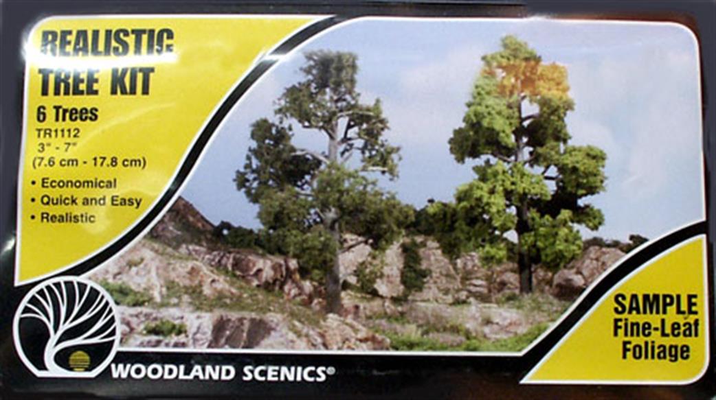 Woodland Scenics  TR1112 Realistic Tree Kit 3-7in Height Pack of 6