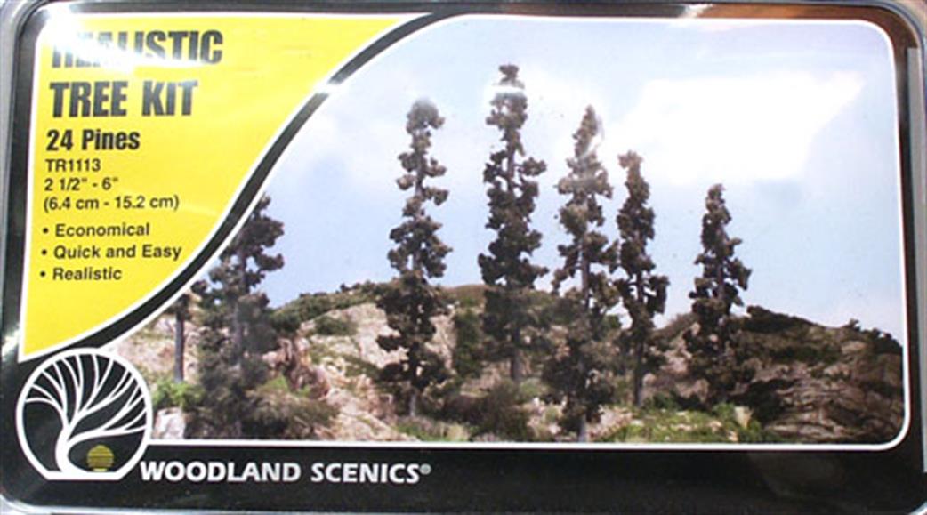 Woodland Scenics  TR1113 Realistic Tree Kit Pines 2 1/2- 6 Height Pack of 24