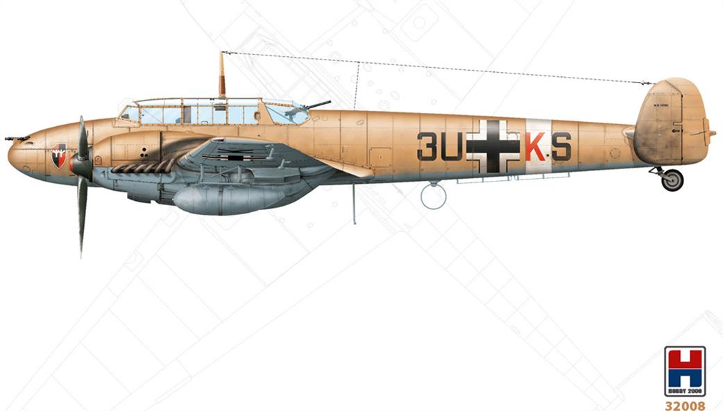 Hobby 2000 1/32 32008 Messerschmitt BF-110E German WW2 Fighter/Bomber Plastic Kit
